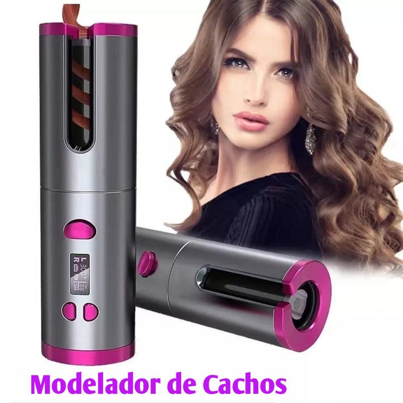 Modelador de cabelo automático sem fio com cerâmica embutida